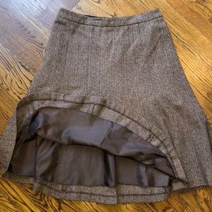 Brown wool blend tweed skirt H&M